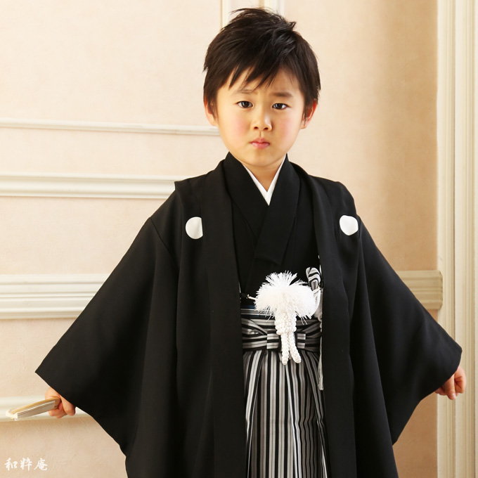 紋付袴♡七五三 5歳 男の子 セット 一式 黒 正統派-